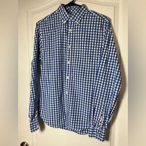 GAP Blue and White Button Down Shirt in Vibrant Blue and White